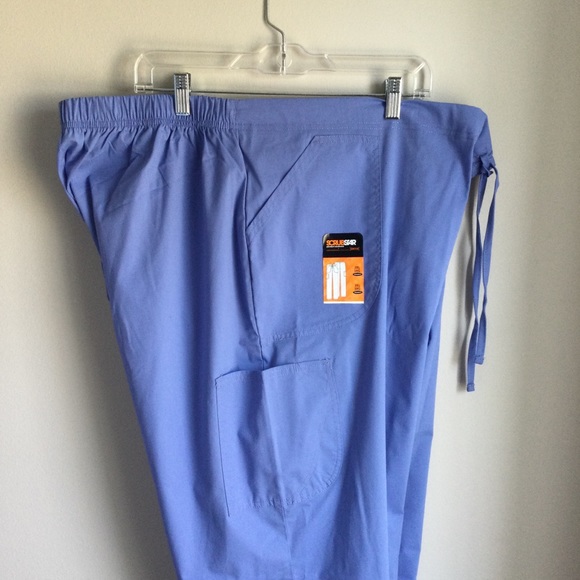 Plus Size 3XL Drawstring Tie Blue Scrub Pants New with tag - Picture 1 of 4